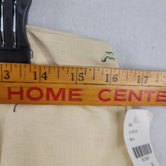 Cutter & Buck Size 14 Chino Linen Rayon Cream Floral Embroidered Lined Pants - Picture 10 of 12